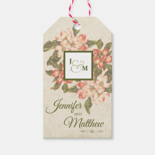 Vintage Apple-Blossom-Hochzeit Geschenkanhänger