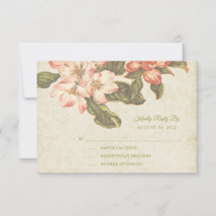 Vintage Apple Blossom Hochzeit-RSVP-Karte RSVP Karte