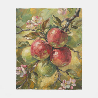Vintage Apple Stillleben Fleecedecke
