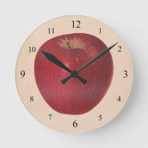 Vintage Apple-Wand-Uhr Runde Wanduhr