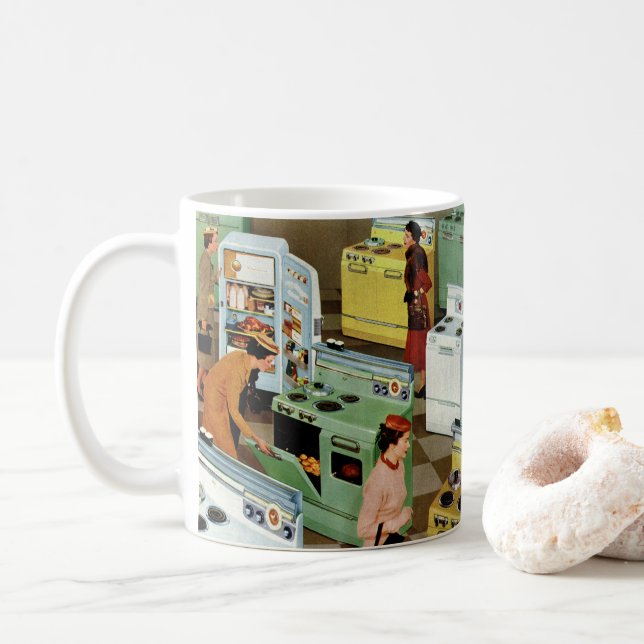 Vintage Appliance Showroom Store Business Retail Tasse (Mit Donut)