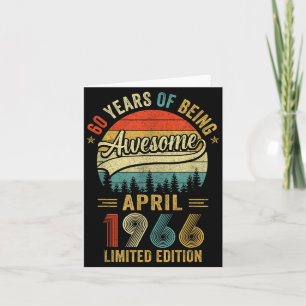 Vintage April 1966 60 Jahre alt 60. Geburtstag Män Karte