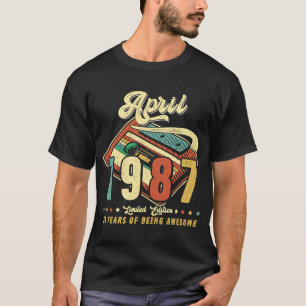 Vintage APRIL 1987 Hergestellt 1987 33. Geburtstag T-Shirt