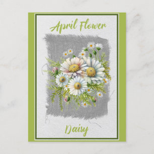 Vintage-April-Blumen-Gänseblümchen-Blumenmuster Postkarte