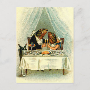 Vintage-April-Fisch-Romanze, April-Scherztag Postkarte