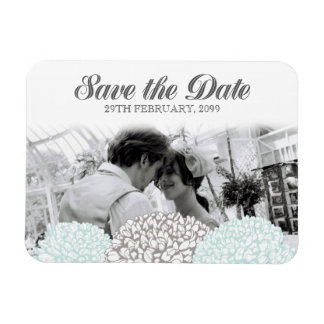Vintage Aqua-Blume Save the Date Flexible Magnet