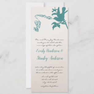 Vintage Aqua Love Bird Hochzeit Einladung