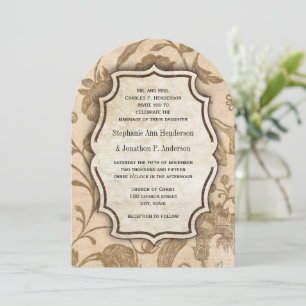 Vintage Aqua Red Love Bird-Pattern Hochzeit Einladung