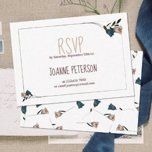 Vintage Aquamarine Beige UAWG-Umschließkarte Begleitkarte