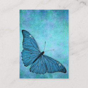 Vintage aquamarine blaue Schmetterling 1800s Visitenkarte