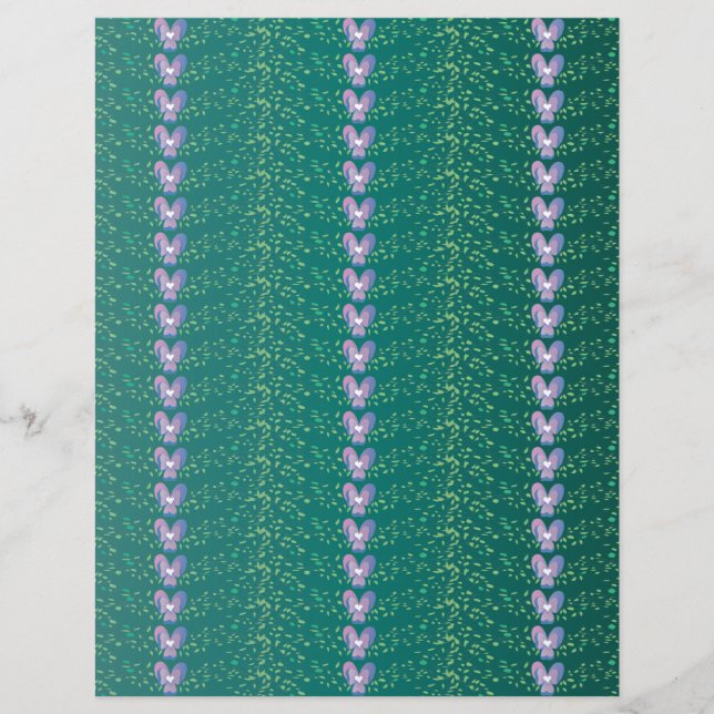 Vintage Aquamarine Blumenmuster (Vorderseite)