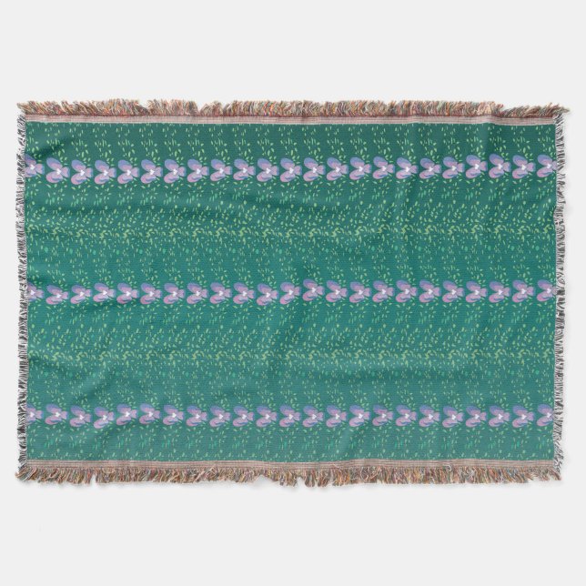 Vintage Aquamarine Blumenmuster Decke (Vorderseite)