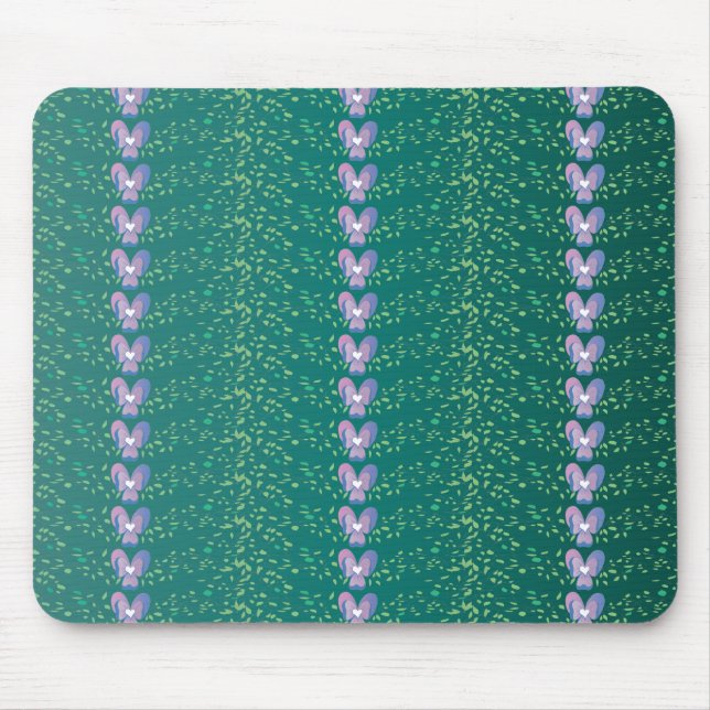 Vintage Aquamarine Blumenmuster Mousepad (Vorne)
