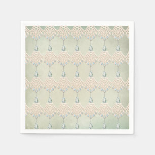 Vintage aquamarine Nashörner viktorianisch elegant Serviette