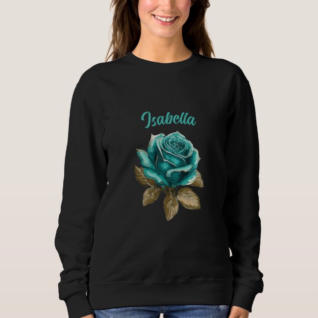Vintage Aquamarine Rose Sweatshirt (Vorderseite)