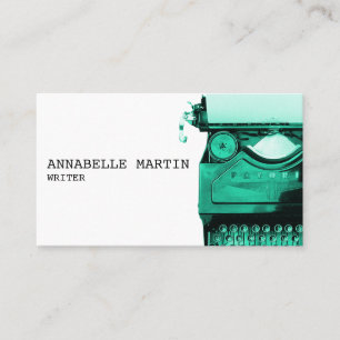 Vintage Aquamarine Schreibmaschine-Visitenkarte Visitenkarte