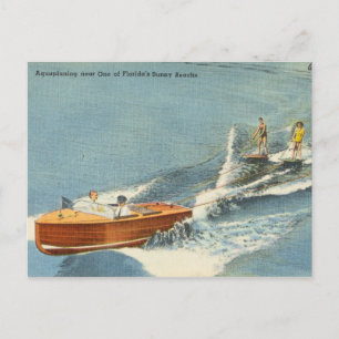 Vintage-Aquaplaning in der Nähe der Strände Florid Postkarte