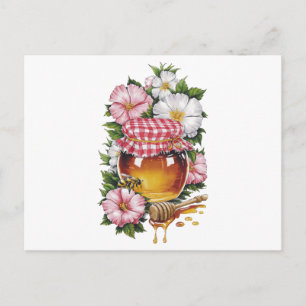 Vintage Aquarell-Honeyglass Blumen Nostalgie  Postkarte