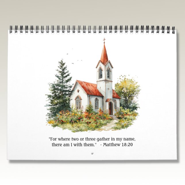 Vintage-Aquarell-Kirchen-Kalender Kalender (Von Creator hochgeladen)