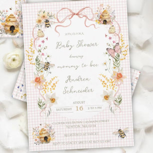 Vintage-Aquarell-Mommy-to-Bee-Baby-Shower Einladung