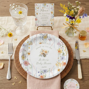 Vintage-Aquarell-Mommy-to-Bee-Baby-Shower  Pappteller