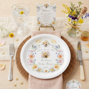 Vintage-Aquarell-Mommy-to-Bee-Baby-Shower  Pappteller
