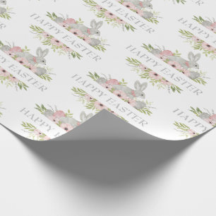 Vintage-Aquarell-Osterhase Ostereier Floral Geschenkpapier