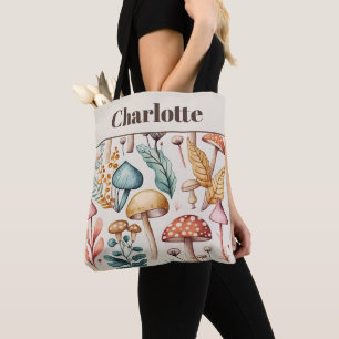Vintage-Aquarell-Pilz- und Herbstlaub-Muster