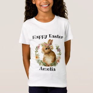 Vintage-Aquarell Retro-Osterhase Floral  T-Shirt