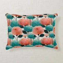 Vintage-Aquarell-Rosa- und Grün-Blumenmuster