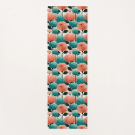 Vintage-Aquarell-Rosa- und Grün-Blumenmuster Yogamatte
