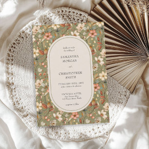 Vintage Aquarell Salbei Terrakotta-Wildblumen Einladung