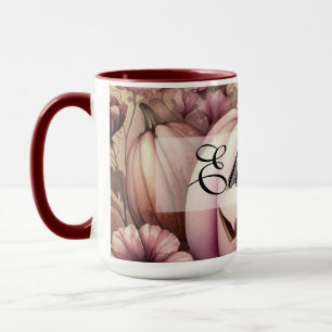 Vintage-Aquarell von Halloween-Kürbissen Herbst Tasse