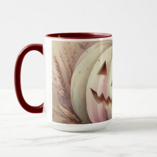 Vintage-Aquarell von Halloween-Kürbissen im Herbst Tasse