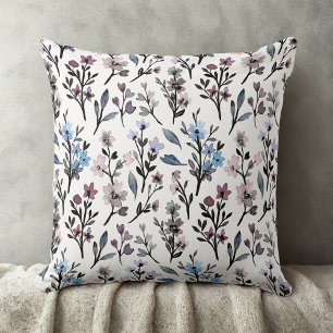 vintage Aquarell-Wildblumen-Blumenmuster Kissen