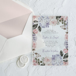 Vintage-Aquarellblumen Hochzeit Acryleinladungen