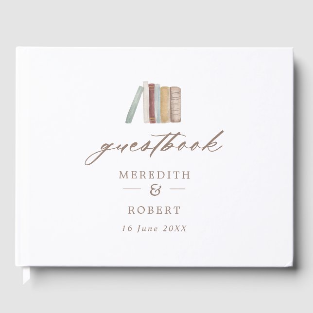 Vintage Aquarellbücher Hochzeitsbuch Gästebuch (Vorderseite)