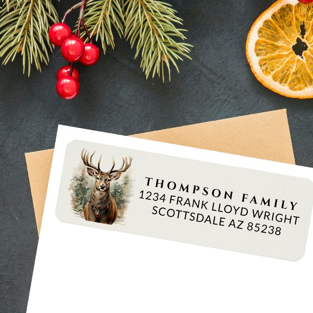 Vintage Aquarellfarbe Hirsche Weihnachtsfeiertage  (Von Creator hochgeladen)