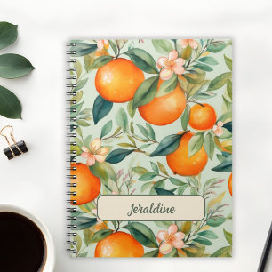 Vintage Aquarellfarbe Mandarine Orange Notizblock