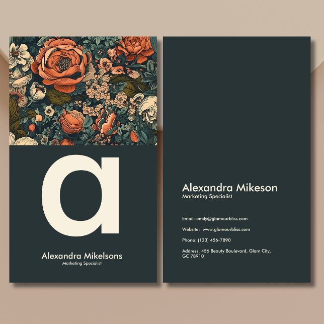 Vintage Aquarellfarben-Blume Beruflich Visitenkarte (Von Creator hochgeladen)