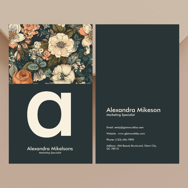 Vintage Aquarellfarben-Blume Beruflich Visitenkarte (Von Creator hochgeladen)