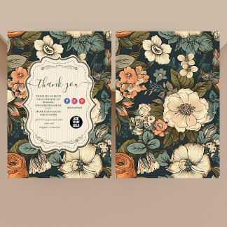 Vintage Aquarellfarben-Blume Berufliches Geschäft Dankeskarte