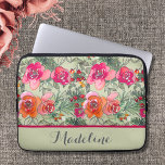 Vintage Aquarellfarben-Blume in Pinseln und Grüntö Laptopschutzhülle<br><div class="desc">Vintage Aquarellfarben-Blume in Druckfarben und Grüntönen Laptop Gehäuse. Schöner Mix aus Pinks und grünem Wasser Blume als Hintergrund. Dieses Design kann in dem Bereich personalisiert werden,  der durch Textänderung,  Farbänderung oder Schriftart zur Verfügung gestellt wird. Wählen Sie aus dem Drop-Down-Feld Ihren Gehäusestil aus.</div>