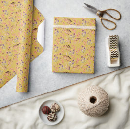 Vintage Aquarellfarben-Blume und Blätter Geschenkpapier