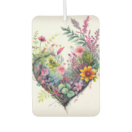 Vintage Aquarellfarben-Blume und Liebe des Herzens Autolufterfrischer