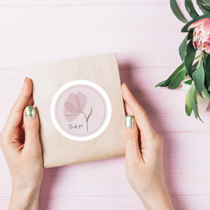 Vintage Aquarellfarben Blume Vielen Dank Runder Aufkleber