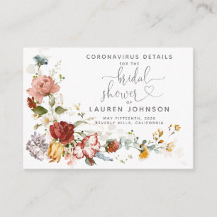 Vintage Aquarellfarben-Coronavirus-Details Begleitkarte