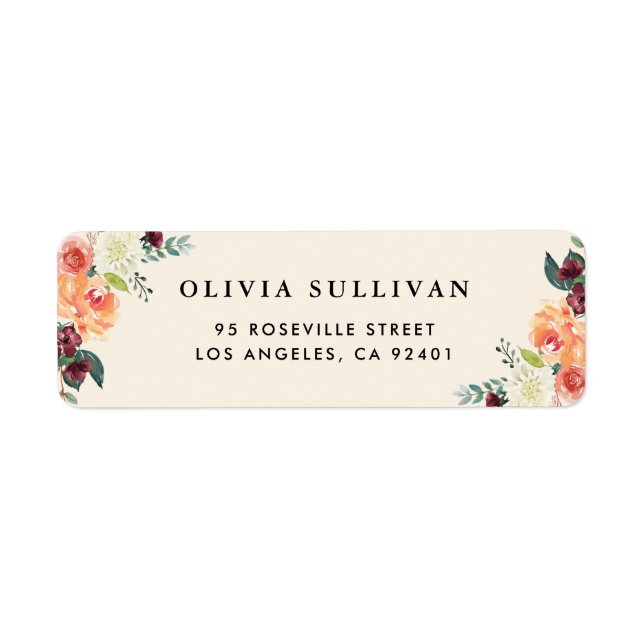 Vintage Aquarellfarben Herbstblüten BlütenBouquet (Vorne)