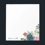Vintage Aquarellfarben Personalisierte Bodenbeläge Notizblock<br><div class="desc">Hübsche Aquarell Blume Notizblock,  personalisiert mit Ihrem Namen.</div>