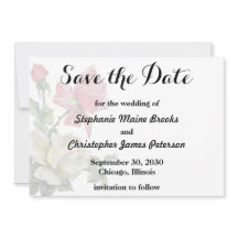 Vintage Aquarellfarben-Rose Save the Date Hochzeit